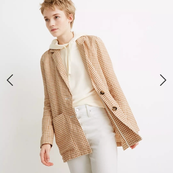 Madewell NWOT Gingham Dorset Blazer Medium - Picture 7 of 9